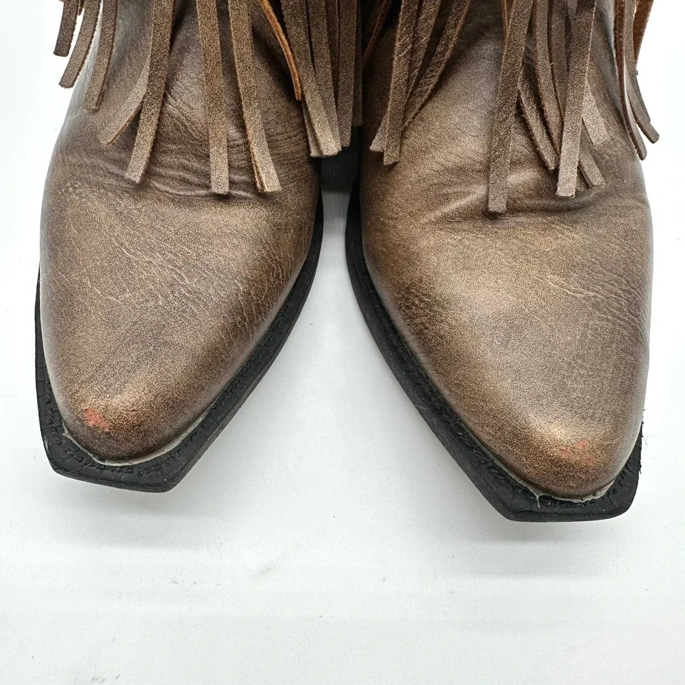 Roper Little Kids Girls Brown Faux Leather Fringe Cowboy Boots Western Size 3
